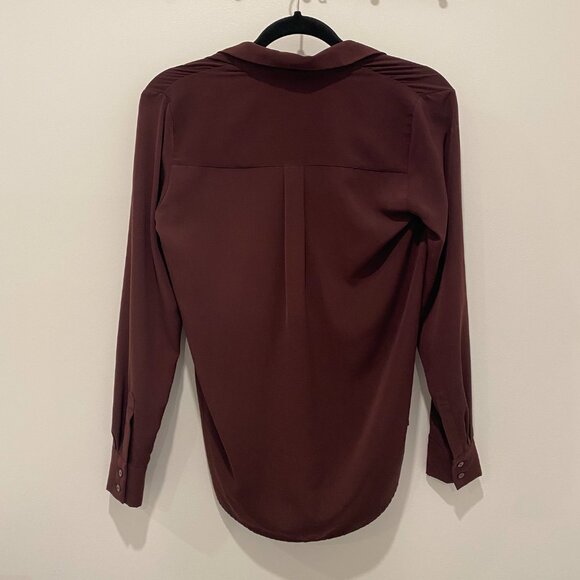 Plum Button Down Top by H&M Size 2 - Picture 2 of 2